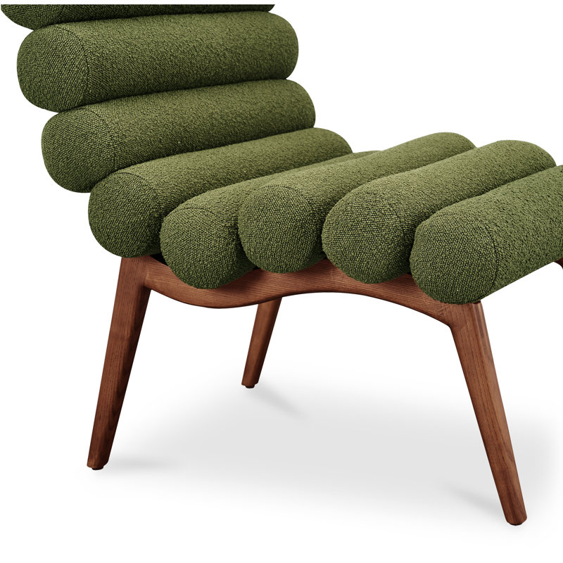 Chaise longue rembourrée Rola, Bouclé vert foncé