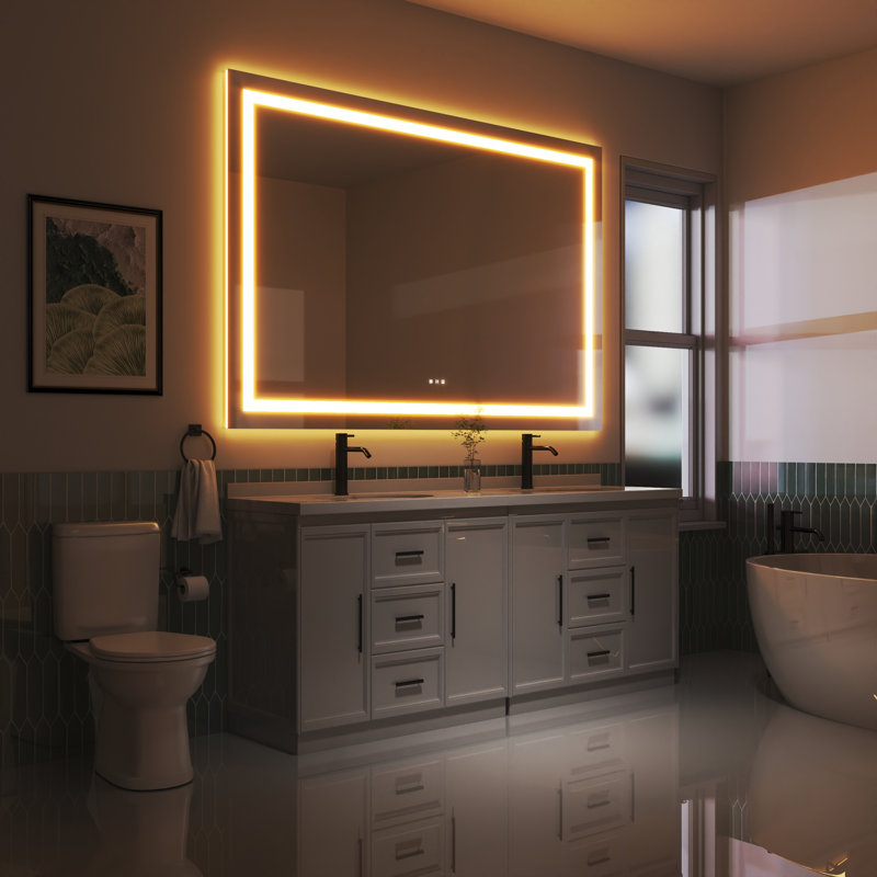 Miroir de salle de bain à DEL 72 x 32, 48" x 72"