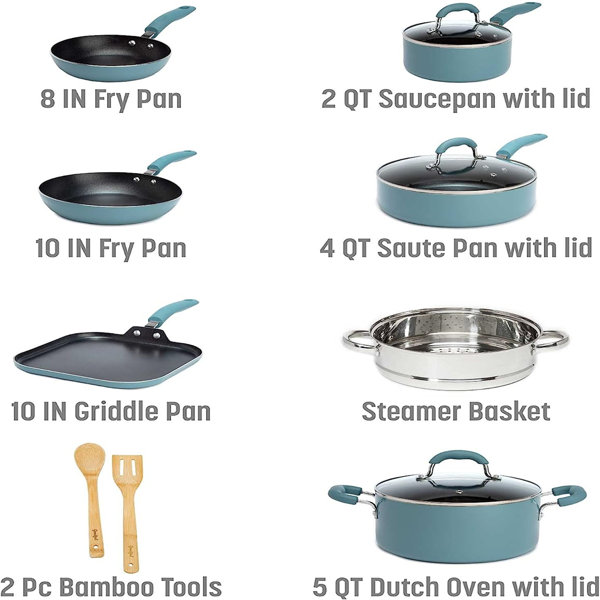 YITAHOME 12 - Piece Non-Stick Aluminum Cookware Set