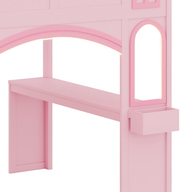 Lit mezzanine Modern Modern, Rose + rose clair