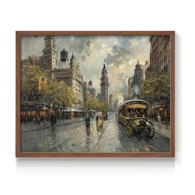 Landscape Series-CLXXXIX -Framed Print - Restickable, H 8 po x l 10 po, Noyer