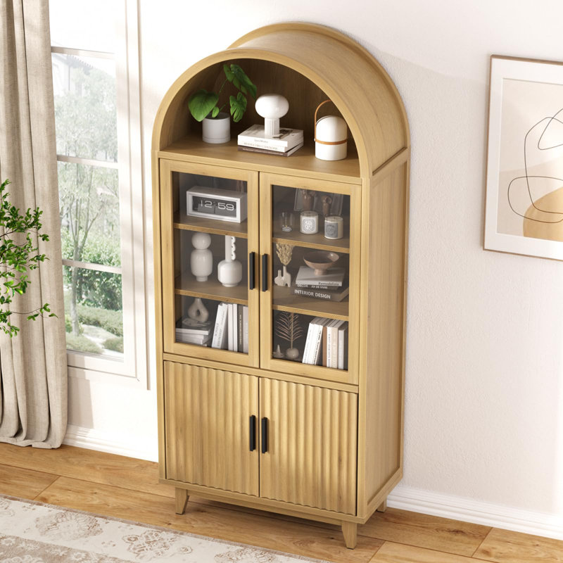 Grande armoire de rangement arquée 70,8 po, Noir, Jaune