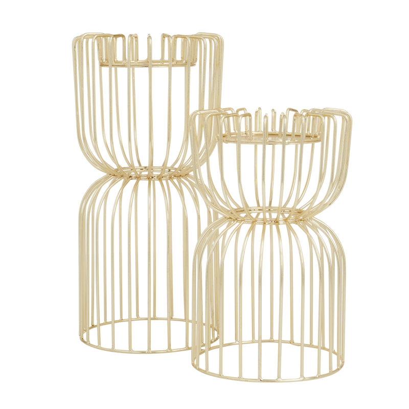2 Piece Iron Tabletop Candlestick Set