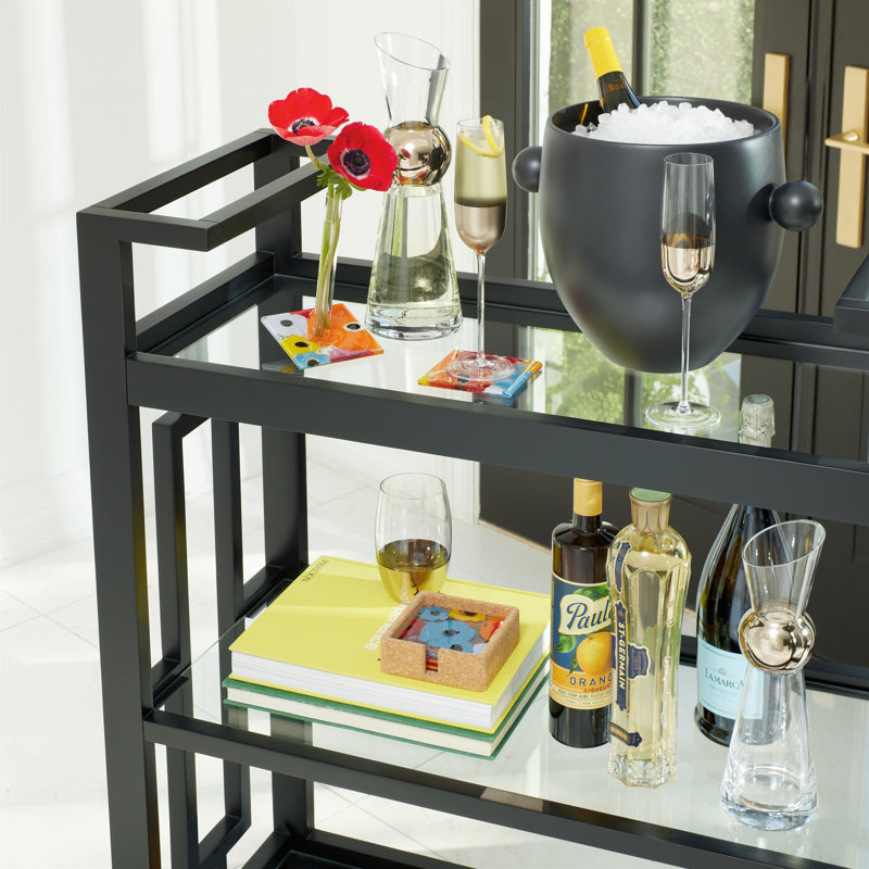 Fused Floral Coaster Set with Holder
