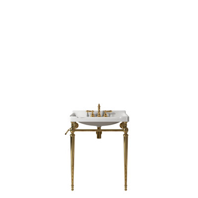 Lavabo console de salle de bain, meuble-lavabo mural, pieds de support autoportants avec barre à serviettes