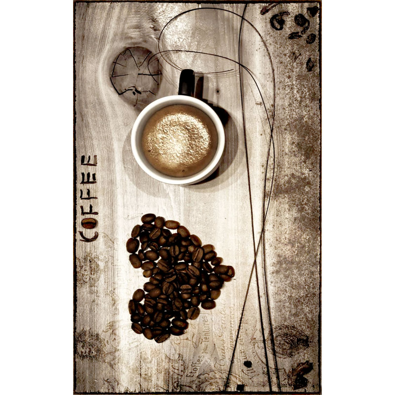 COFFEE kitchen rug, Beige, Rectangle 50 x 80cm