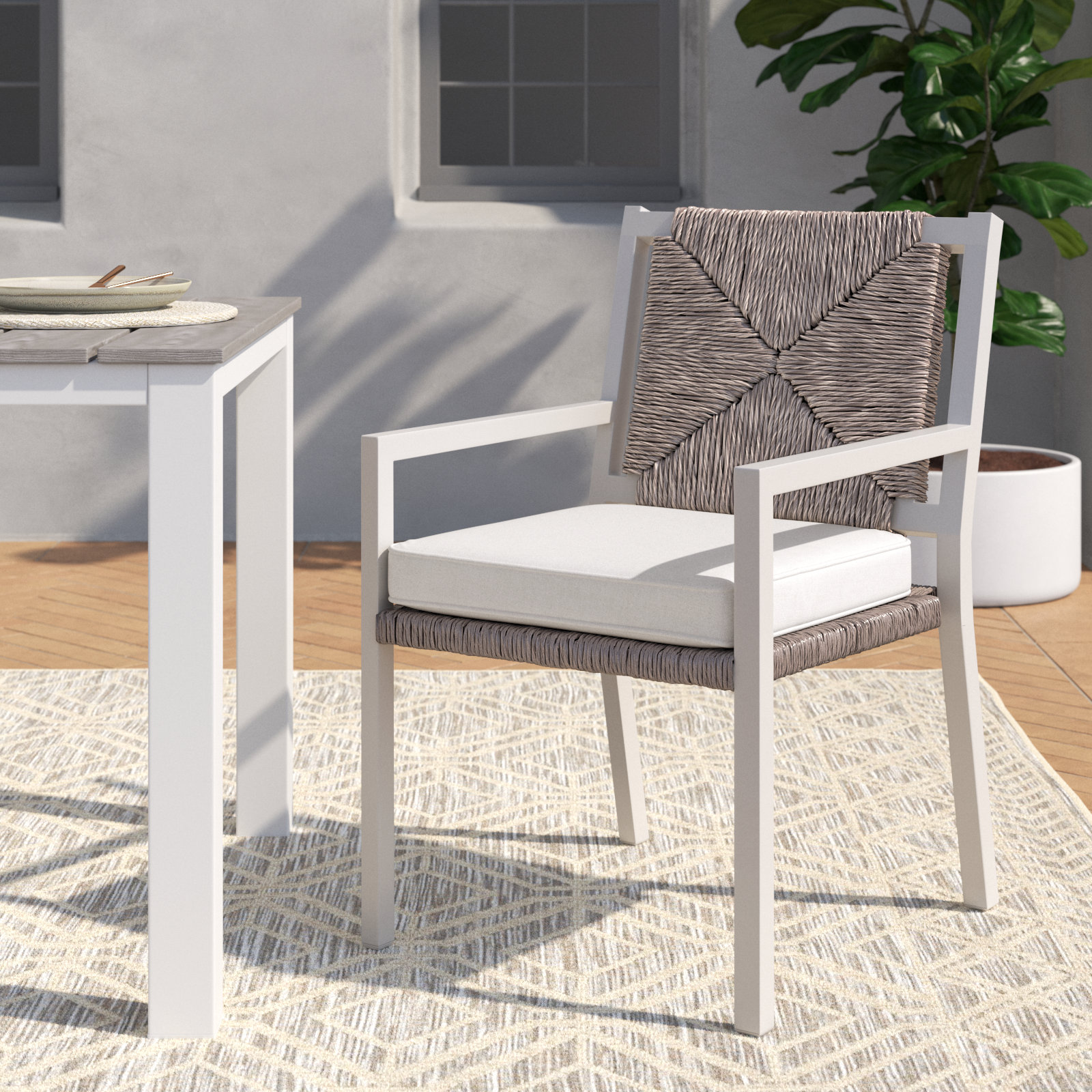 Avalynne Aluminum Patio Armchair