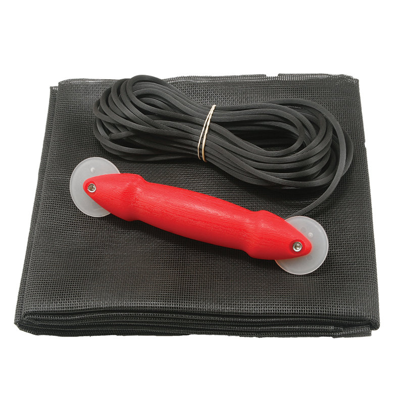 Trousse de réparation de porte moustiquaire Prime-Line avec outil de roulement - Remplacez l'écran sur les portes de fenêtres ou de patio, la toile de protection en fibre de verre gris anthracite (1 ensemble)