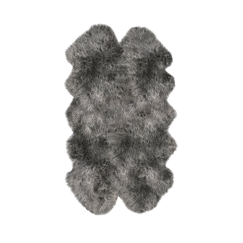 Chatterton Handmade Sheepskin Gray Area Rug, 4' x 6'