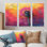 Éclat de pissenlit néon en néon lumineux Pop Art I - décoration murale pissenlit - ensemble de 3