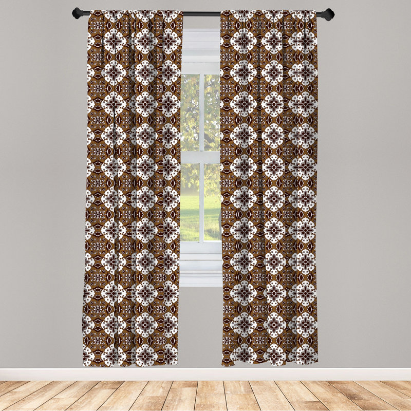 Geometric Semi-Sheer Rod Pocket Sliding Panel, 28" x 63"