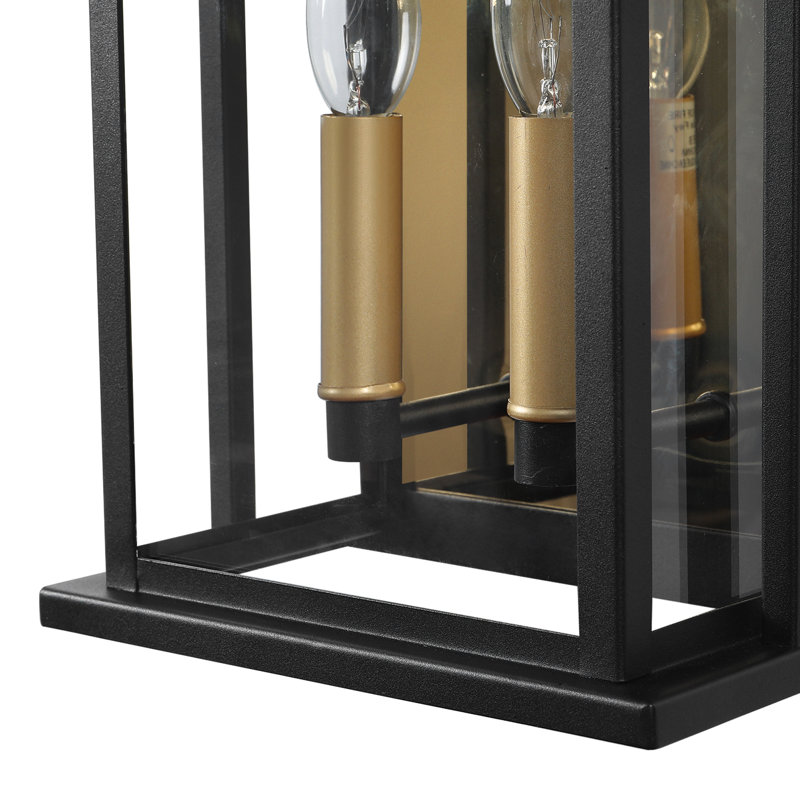Droagh 2 - Light 15.3'' H Glass Outdoor Wall Lantern with Dusk to Dawn