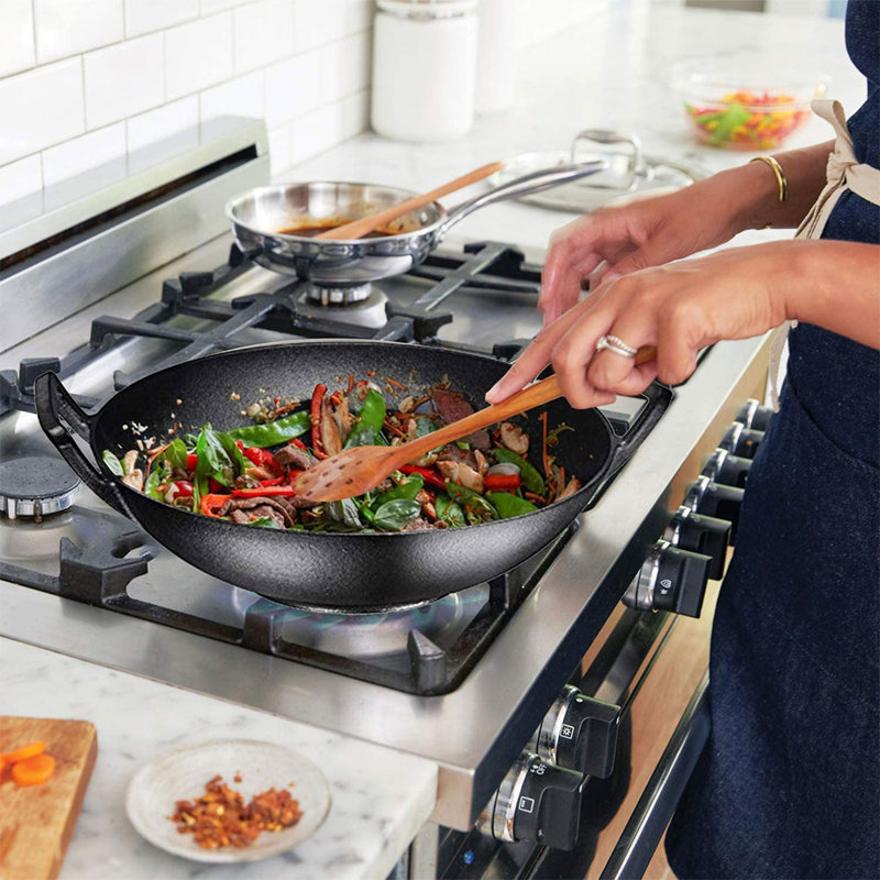 Cast Iron Wok with Double Handles