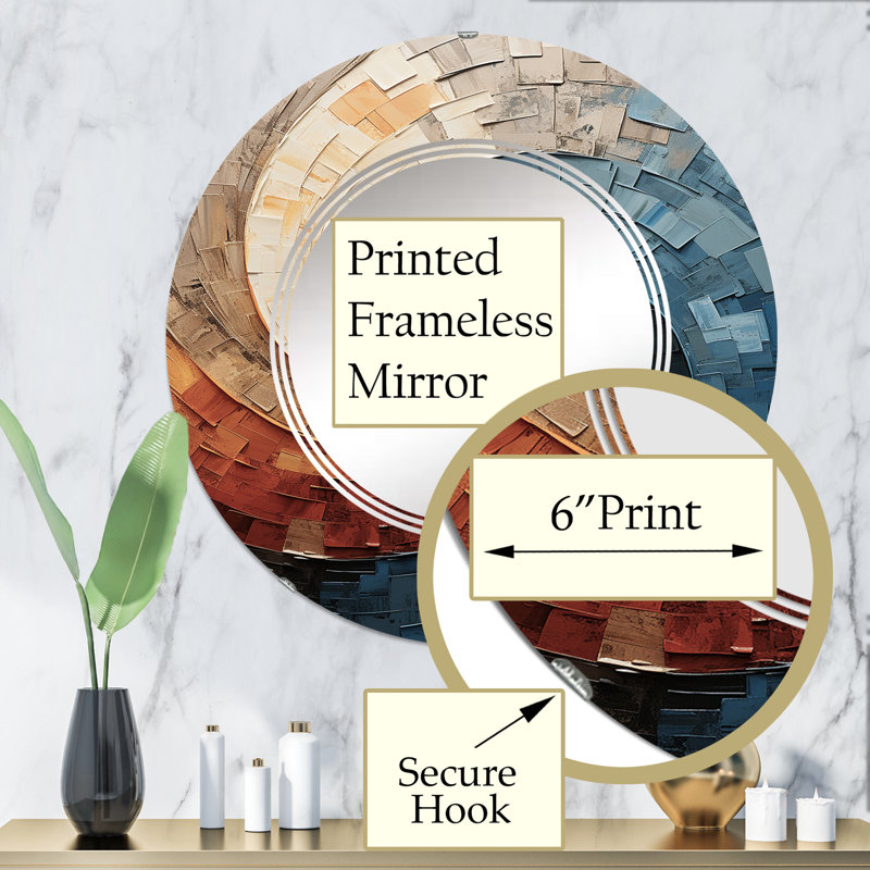 Havity - Miroir mural moderne rond, 32 po x 32 po