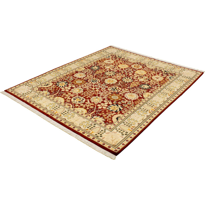 Tapis en laine rouge foncé 8 pi 1 po x 10 pi 1 po "one-of-kind" à la main-noué la 2010 Aethan