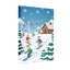 Noël, ski, gens, montagnes enneigées, scène d'hiver, cabane, arbres, levage-124440066