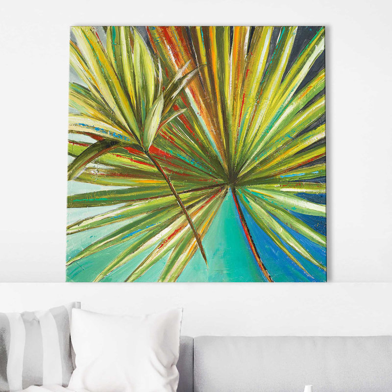 «New Palmera I» par Patricia Pinto - Peinture, Toile tendue, H 24 po x l 24 po x P 1,5 po