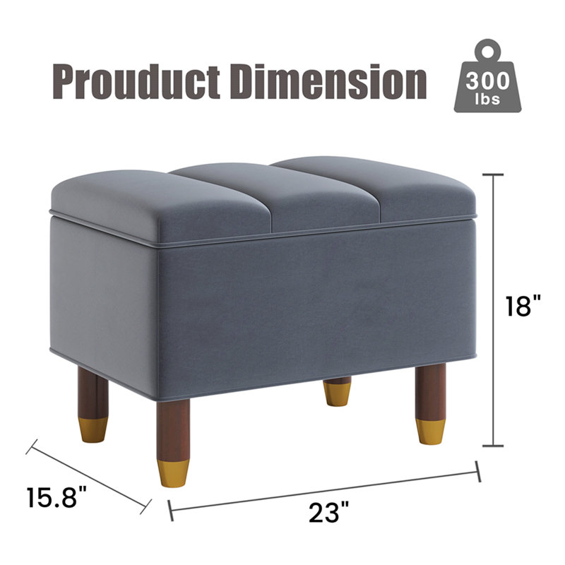 Repose-pieds en tissu avec rangement et repose-pieds