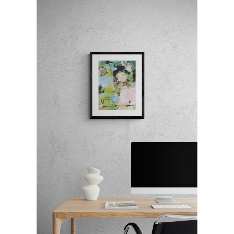 Blossoms par Elizabeth Chapman - Peinture, Papier avec cadre noir, H 21,25 po x l 17,25 po