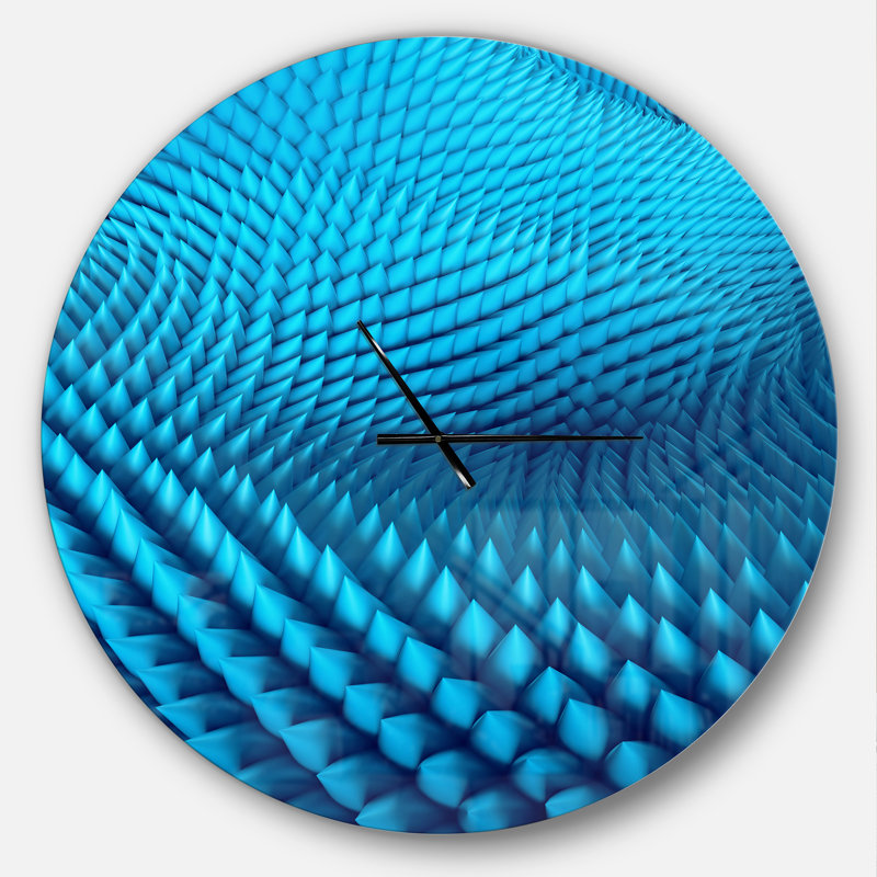 Abstract Blue Wavy - horloge murale moderne, Surdimensionné
