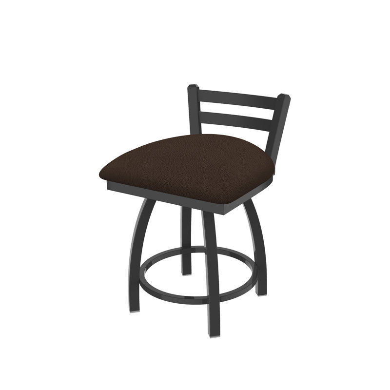 Tabouret de coiffeuse en métal Jackie, Étain, Vinyle et café