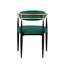Salle à manger ultra-moderne de 5 pièces: chaises rembourrées en tissu et table en pierre frittée noire, table sophistiquée pour les pièces modernes-422805801-422805802