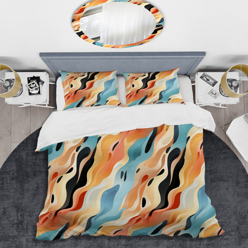 Ensemble de housse de couette multicolore Desert Mirage, Housse de couette pour très grand lit et 2 très