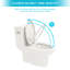 Toilette moderne en céramique - de construction, chasse silencieuse, blanc, 29,35 po Profondeur, 15,84 de largeur, 29,58 de hauteur, performance durable d'une seule pièce, P x l H
