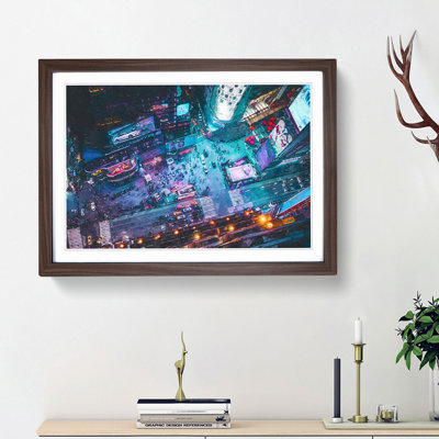 High Above Times Square in Abstract - Picture Frame Graphic Art Print