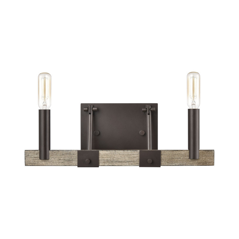Éclairage pour salle de bain à 2 lumières de 14 po de largeur Transitions - Bronze huilé, 2 Lights, 5" H x 14" W x 4" D