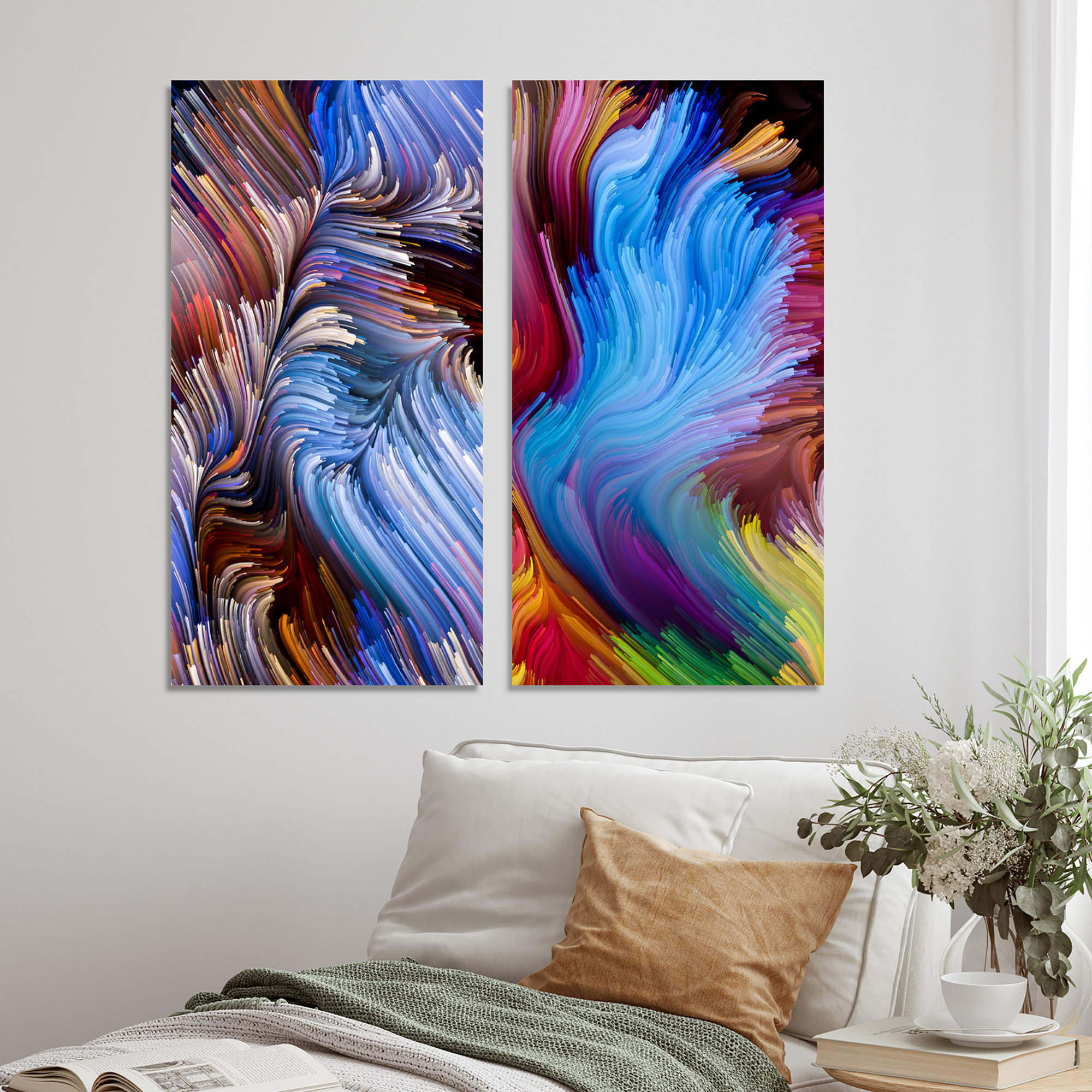 Ivy Bronx Elegance of Liquid Art III - 2 Piece Painting Set on Canvas ...
