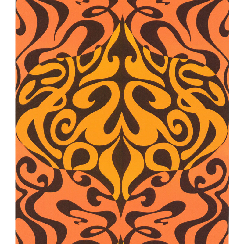New Contemporary II Damask Wallpaper Roll, Orange