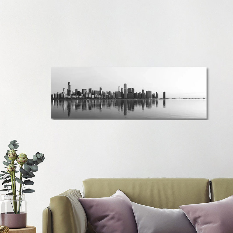 Chicago Skyline Cityscape - Wrapped Canvas Panoramic Print, 121.92 cm H x 40.64 cm W x 1.91 cm D
