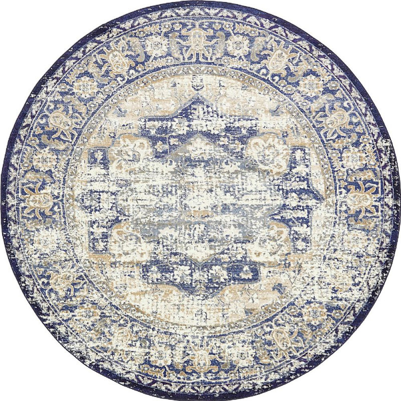 Bellona Ikat Indoor Rug, Round 8'