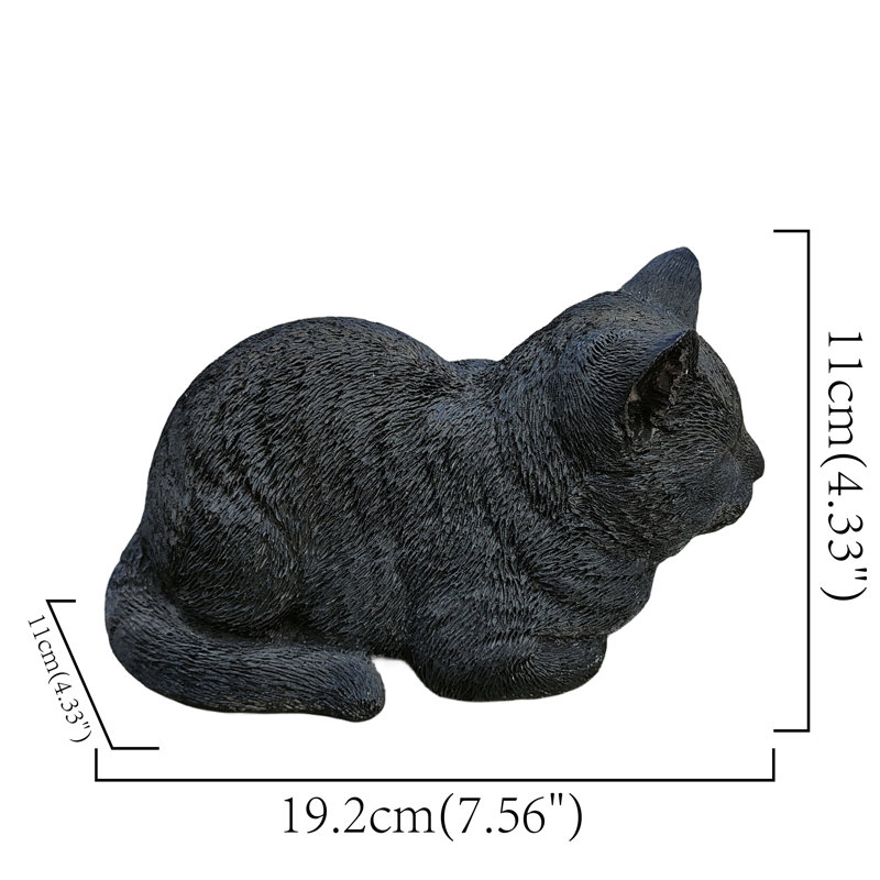 Animals Polyresin Garden Statue, Black