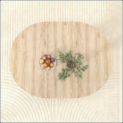 Oval Extendable Dining Table with X-Shaped Base