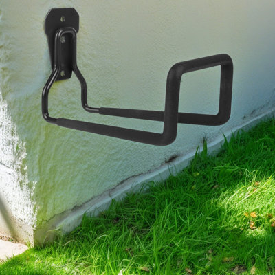 Metal Garden Hose Bracket - Black