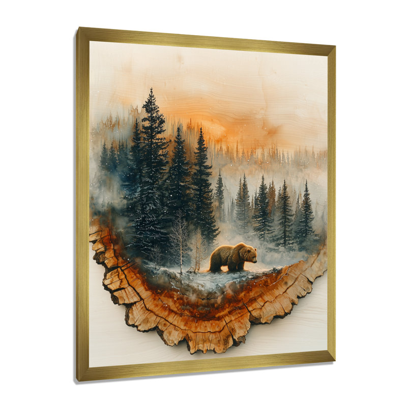 Filippo - animaux, art mural, H 44 po x l 34 po, Reproduction encadrée d'une seule photo, Doré