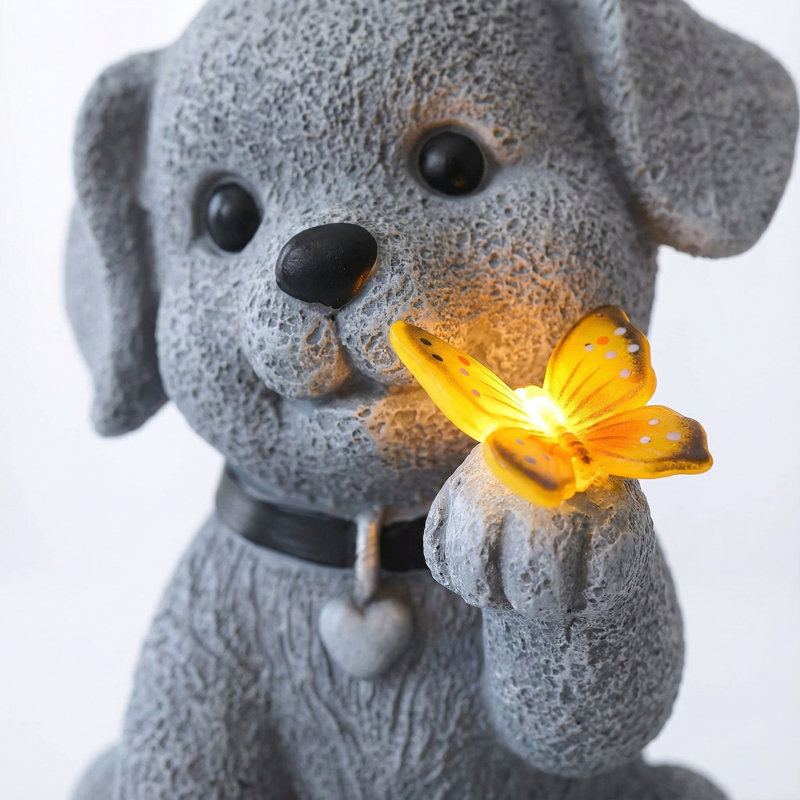 Statue chiot et papillon