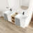 Ingibergur 59.61 " W Wall Mounted Wall Mounted 2 Double Vanity Bathroom Vanity With Ceramic Top