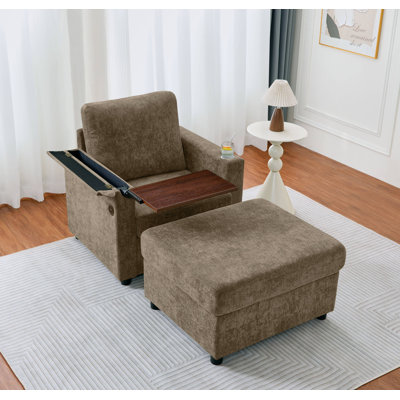 Ophelia 3-in-1 Convertible Accent Chair with Storage Compartment & USB Tray – Multi-Functional Lounge Seat for Living Room, Bedroom & Home Office