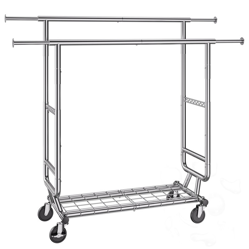 Extendable Length Clothes Rack with Wheels