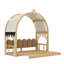 Lit simple simple allongé avec auvent arqué et lit gigogne intégré-105529541