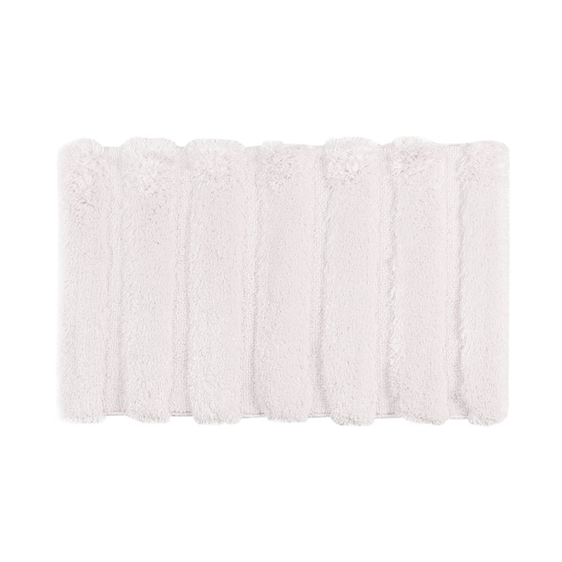 21x34" Blush Bath Rug, Stripe Pattern, , Soft, Stain , Non-skid Backing, Easy To Wash Rug In Color, Stripe, , Fade And Back, Washable