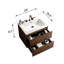 Meuble-lavabo mural 24 po avec lavabo en céramique avec trois trous de robinet, grand meuble-lavabo flottant avec rangement pour salle de bain moderne, lavabo une pièce sans drain, pré-assemblé-548234208
