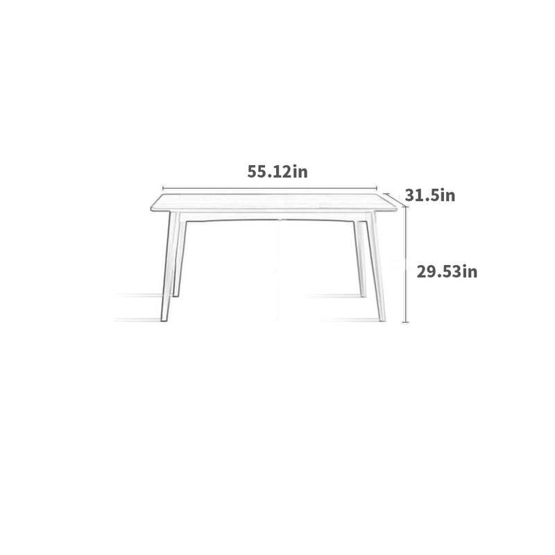 Mayar Cherry Solid Wood Dining Table, 31.5" W x 55.12" L