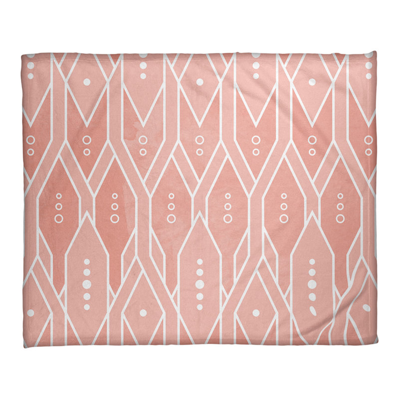 Jeté en molleton à motif de treillis Katelyn Elizabeth, Orange