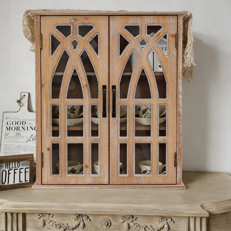 Armoire murale rustique en bois naturel de style rustique pour salle de bain