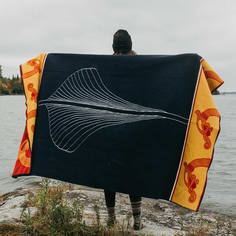 Laurie Jacobi Dragon Ship Wool Throw Blanket