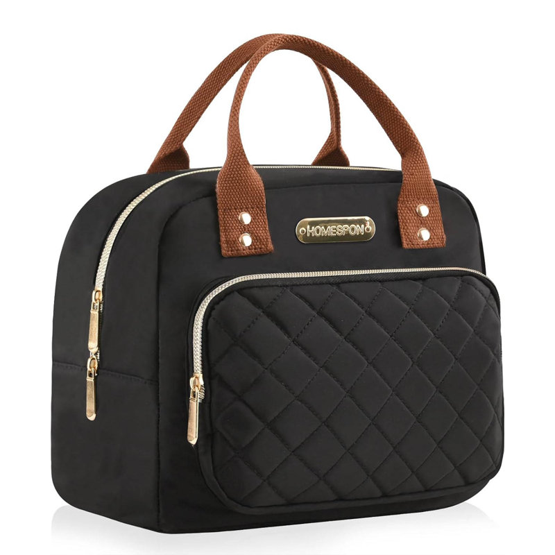 Insulated Lunch Bag, Golden Black